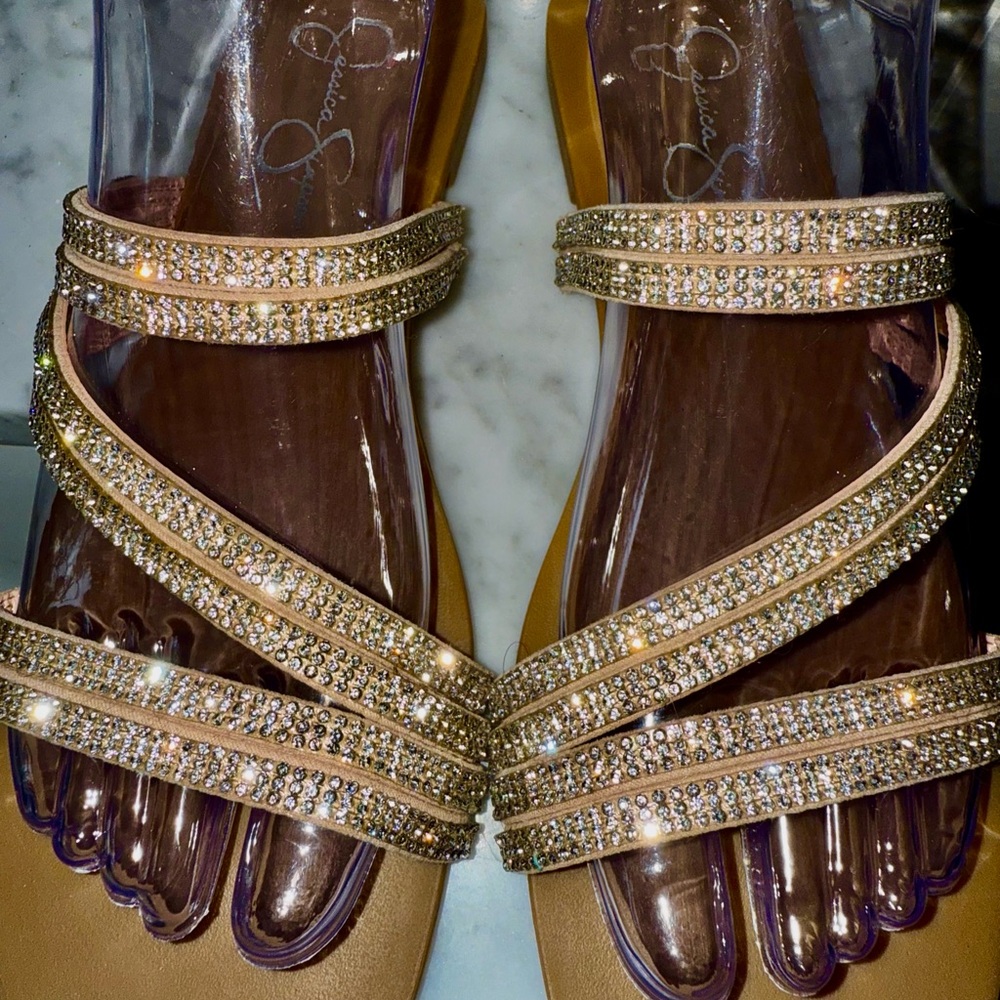 Jessica Simpson Elegant Rhinestone Sandal Size 8.5 EXCELLENT CONDITION, Like NEW